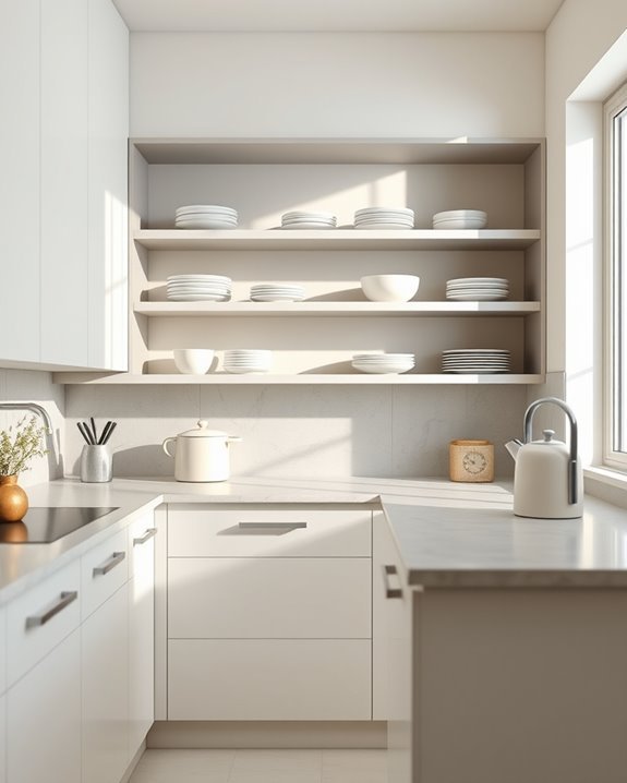 cream and grey shelving elegance