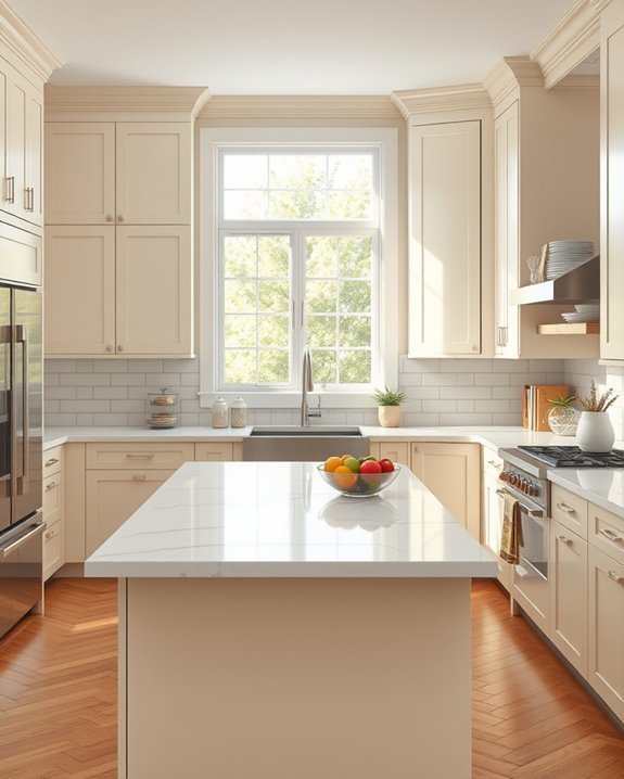cream cabinets for warmth