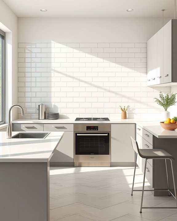 cream tile backsplash elegance