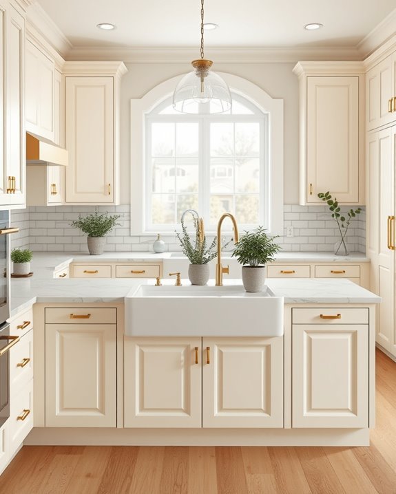 cream trimmed cabinet elegance