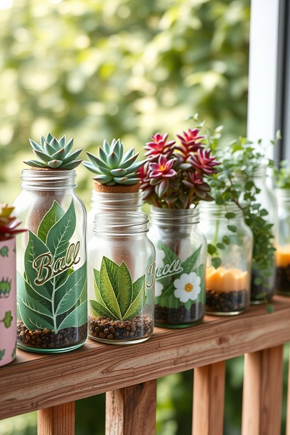 creative painted jar planters