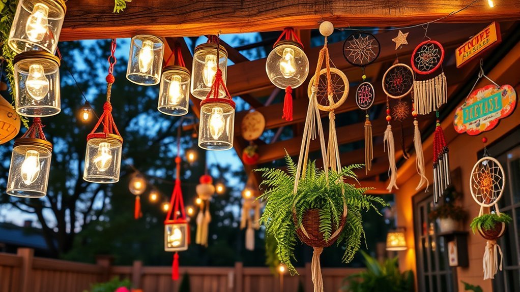 creative patio hanging decor
