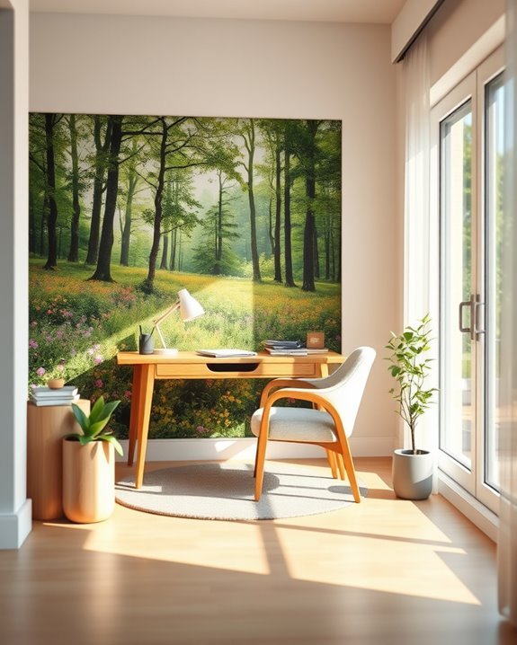 creative workspace wall murals