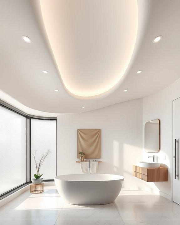 curved ceilings enhance bathrooms
