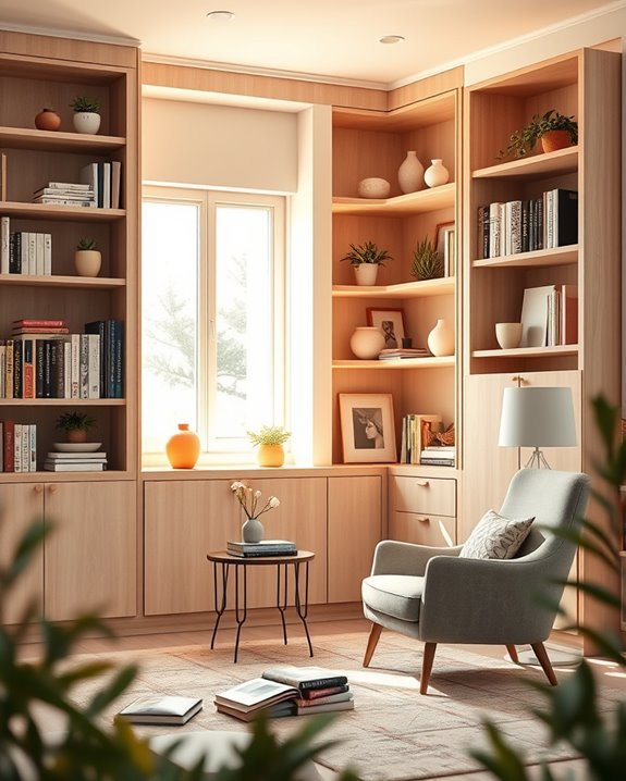 custom built in bookshelf designs