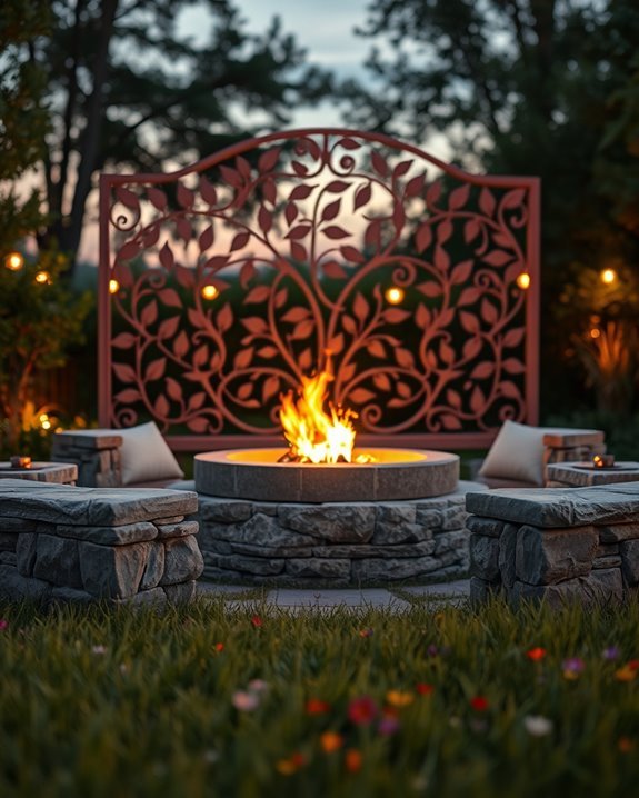 custom iron fire screen