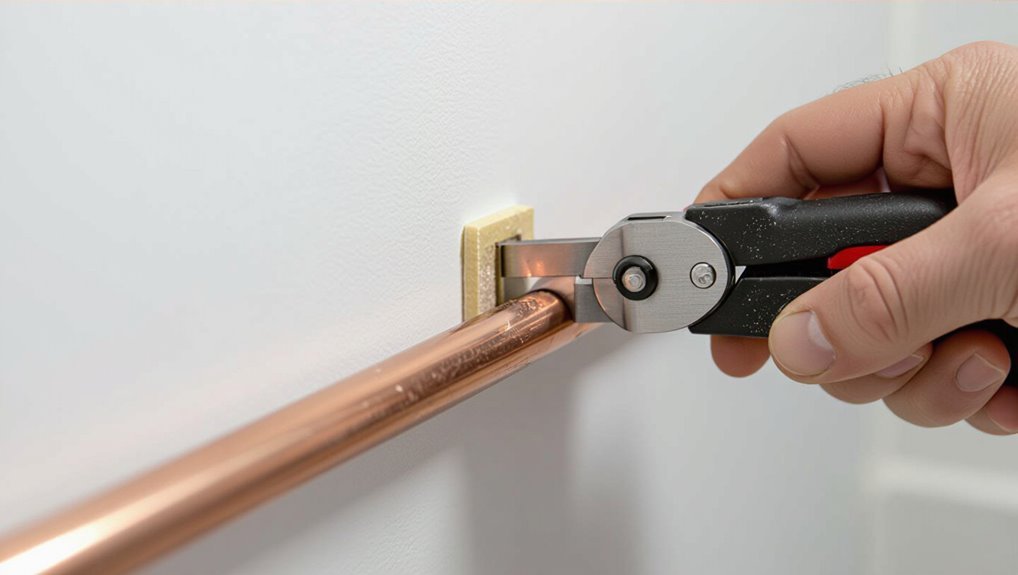 cut pipe flush against wall