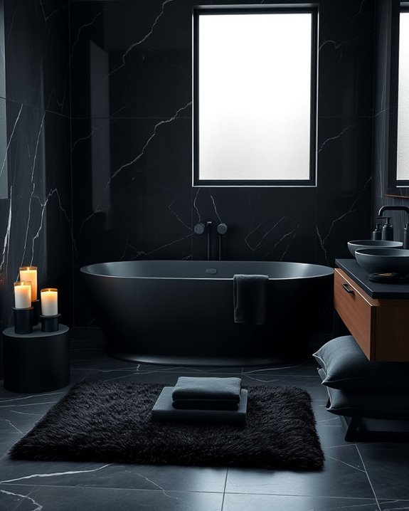 dark bathroom accessory enhancements