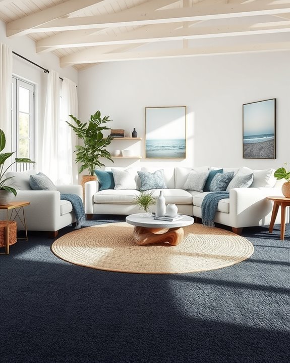 dark carpet coastal contrast