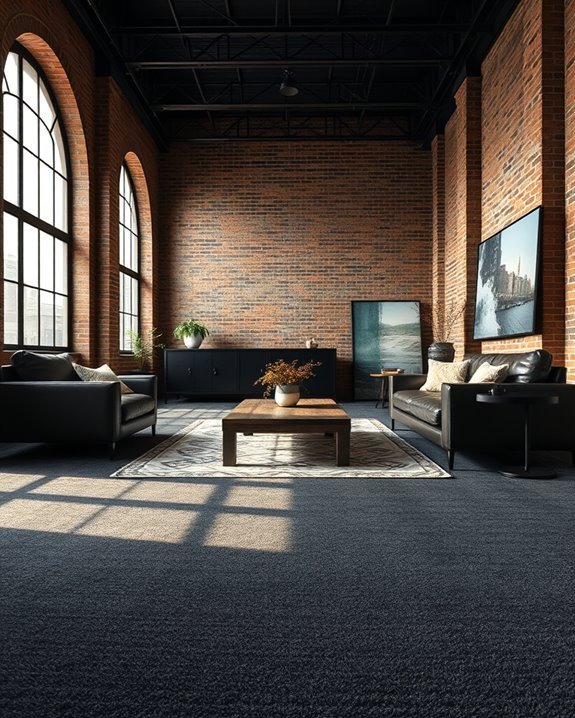 dark flooring enhances industrial style