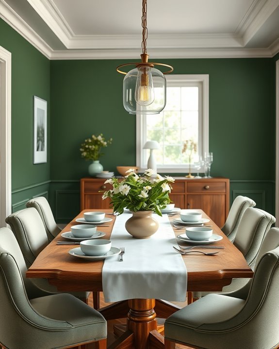 dark green dining aesthetics