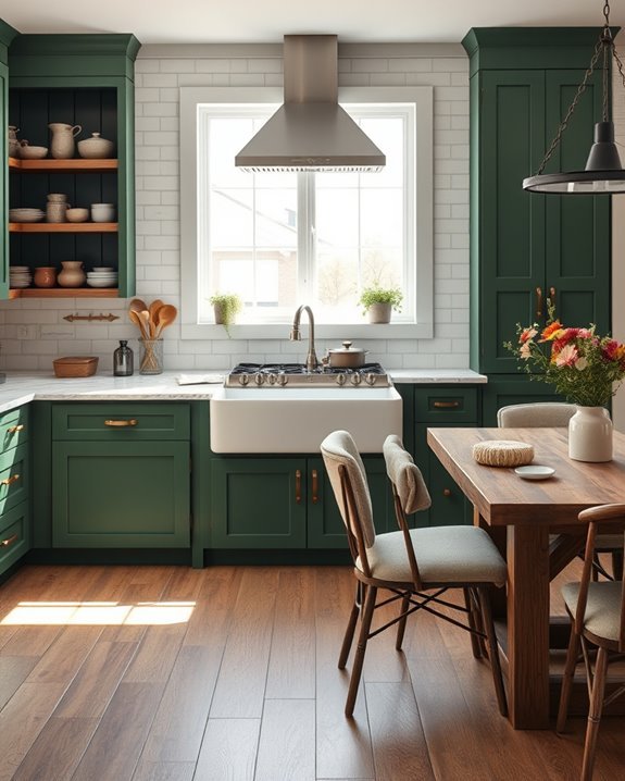 dark green farmhouse charm