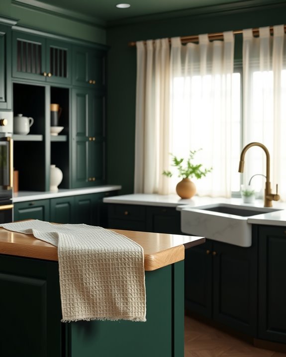 dark green textured textiles