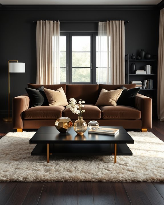 dark neutrals with gold