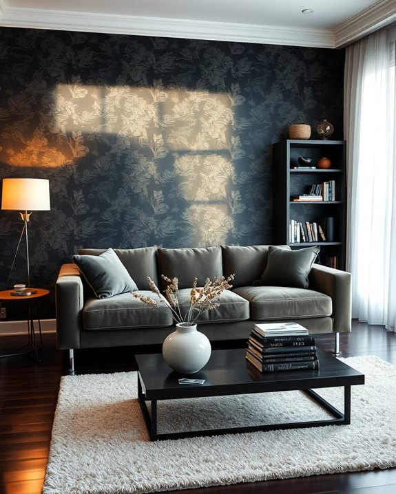 dark wallpaper accent walls