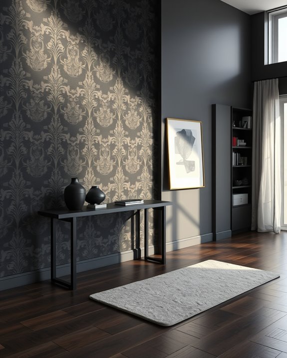 dark wallpaper accent walls