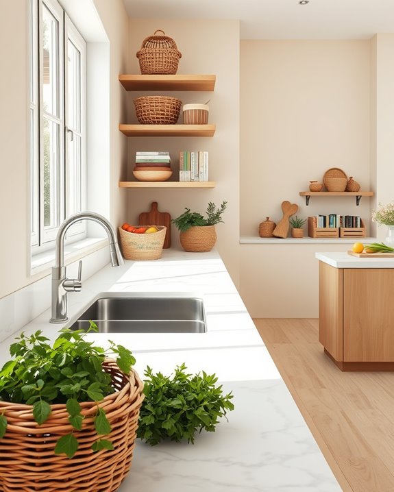 decorative baskets enhance organization