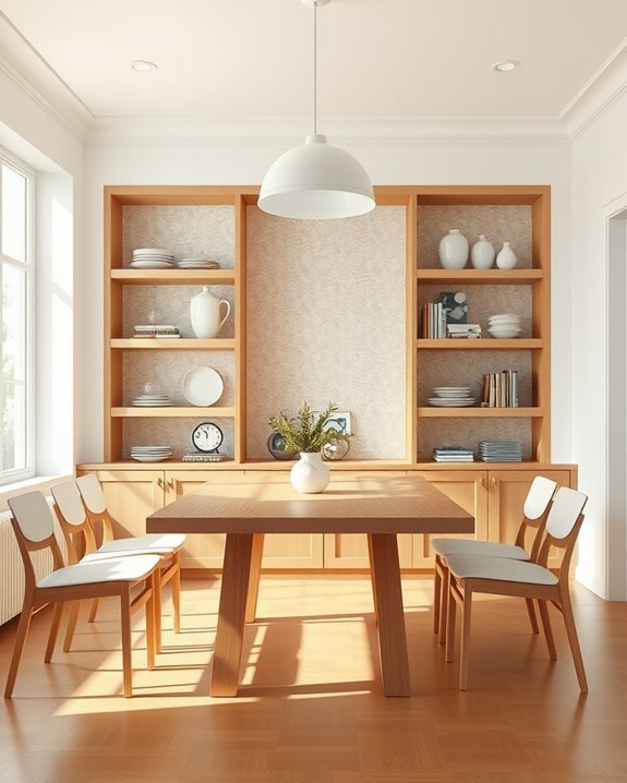 decorative shelving with backing