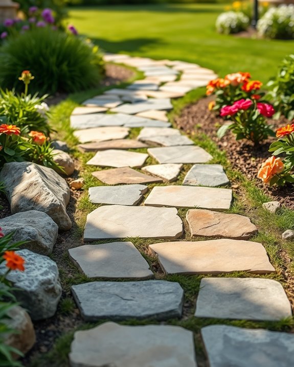 decorative stone pathway creation