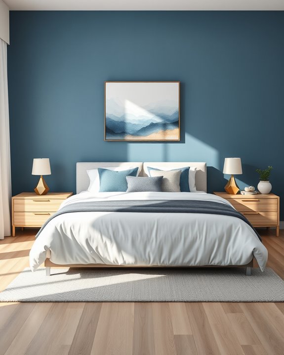 denim blue bedroom elegance