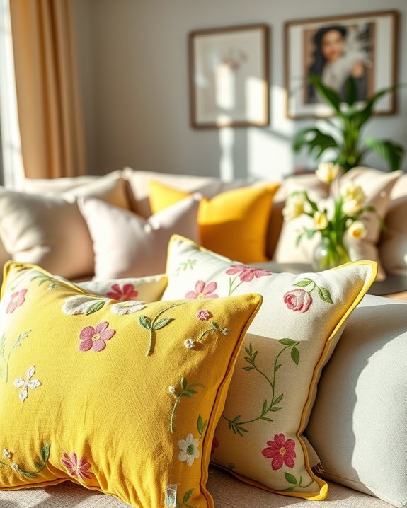 diy colorful spring pillows