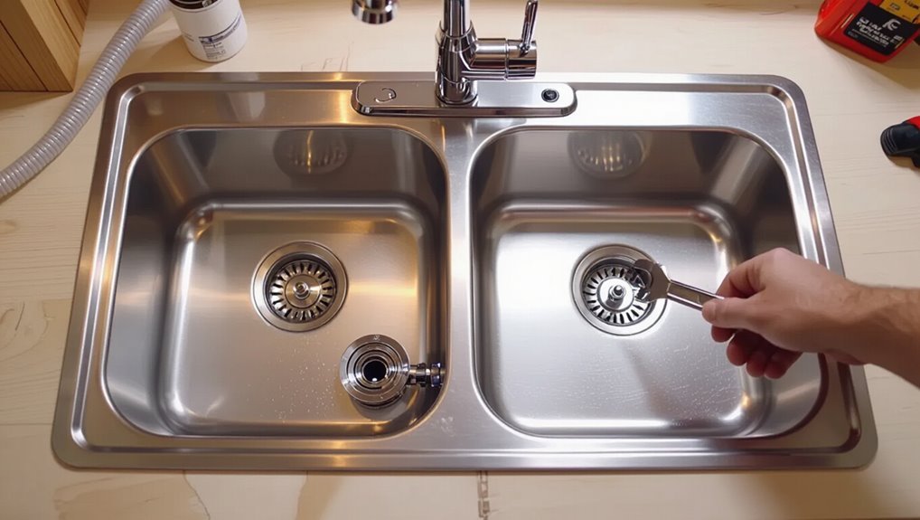 double sink disposal layout