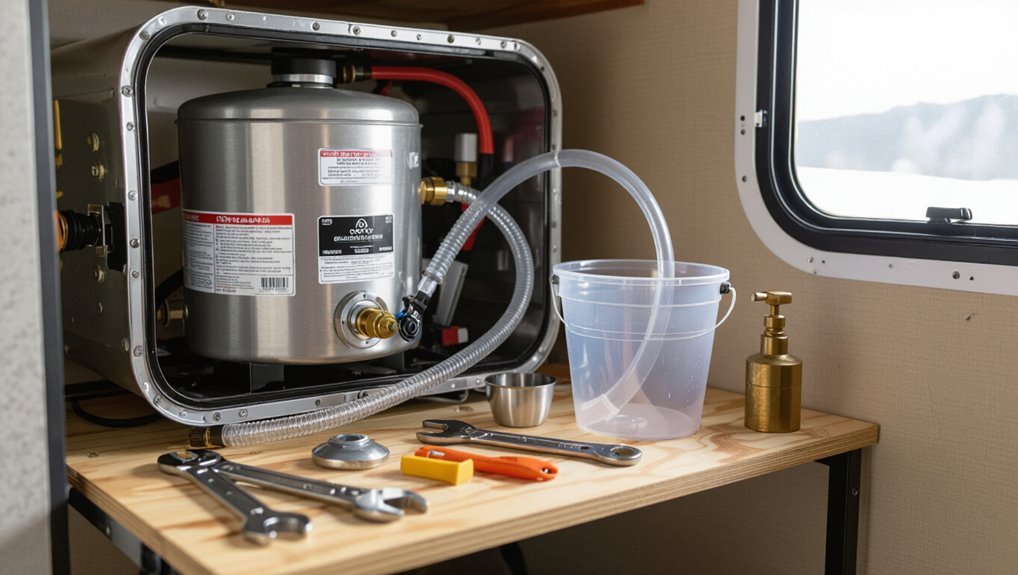 drain camper water heater