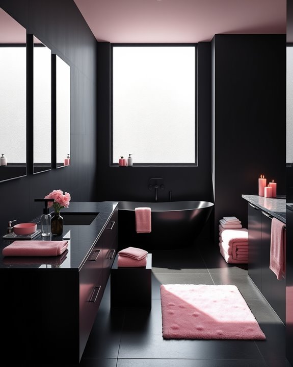 dramatic black and pink