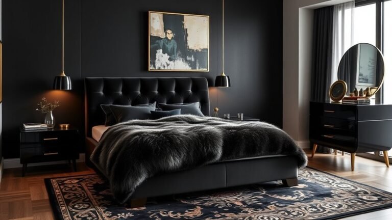 dramatic black bedroom designs