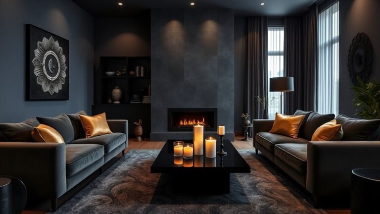 dramatic cozy dark interiors