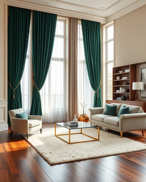 dramatic curtains enhance interiors
