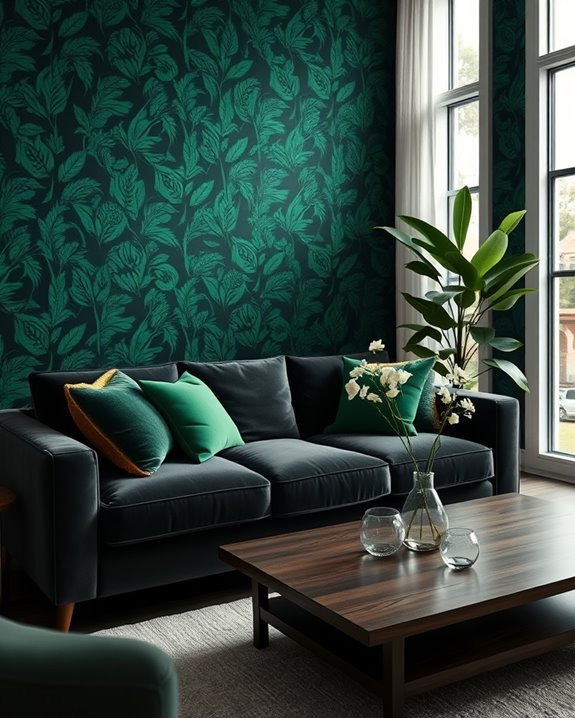 dramatic dark shades enhance interiors