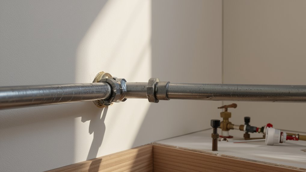 drywalling neatly around plumbing