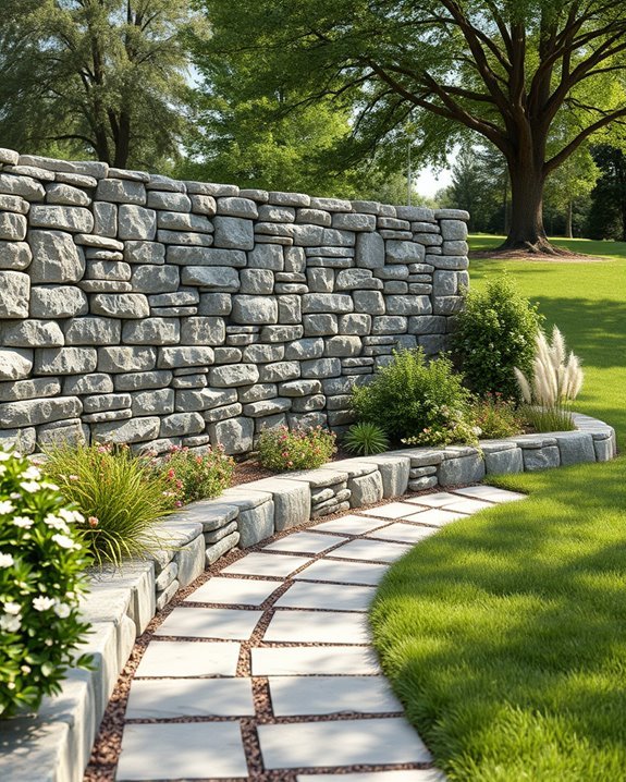 durable textured stone wall