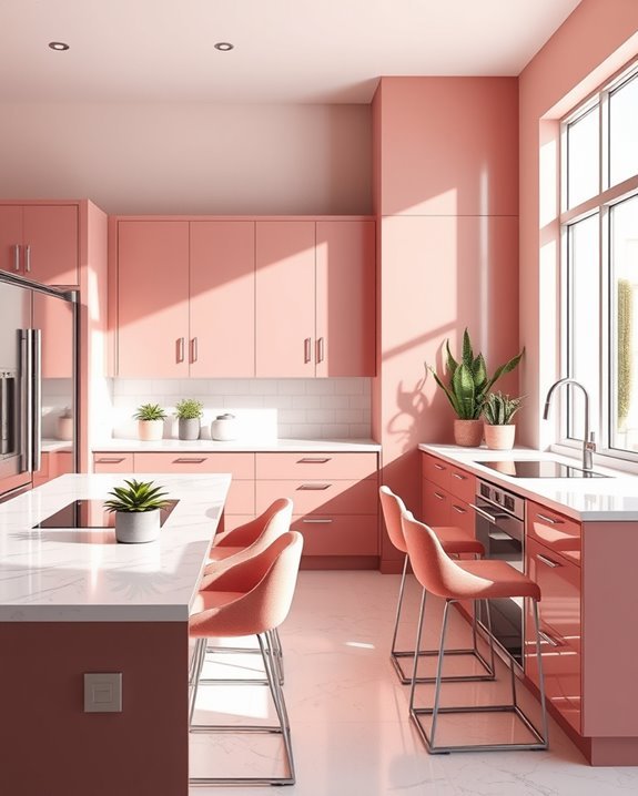 dusty rose kitchen accents