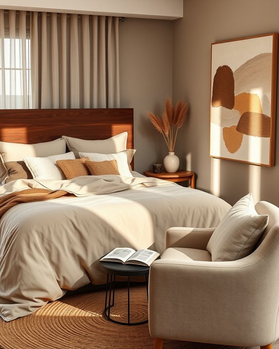 earthy brown cozy bedroom