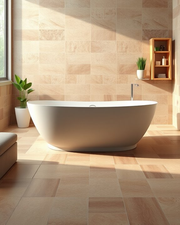 earthy spa inspired bathroom design