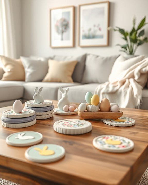 easter themed coaster decorations