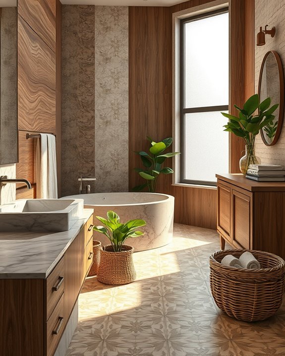 eclectic bathroom texture blend