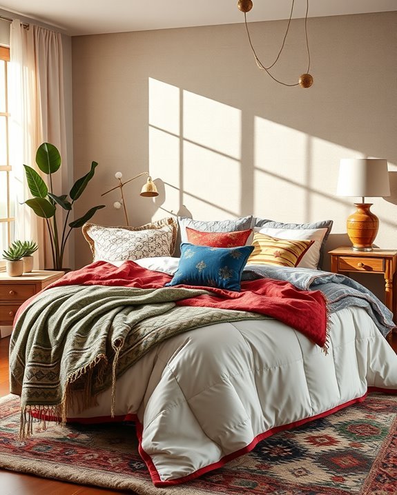 eclectic bedding mix and match