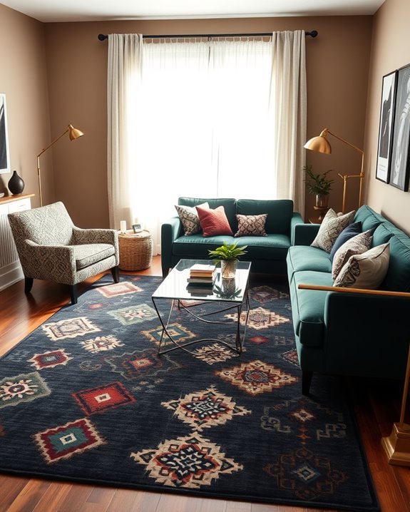 eclectic dark carpet patterns