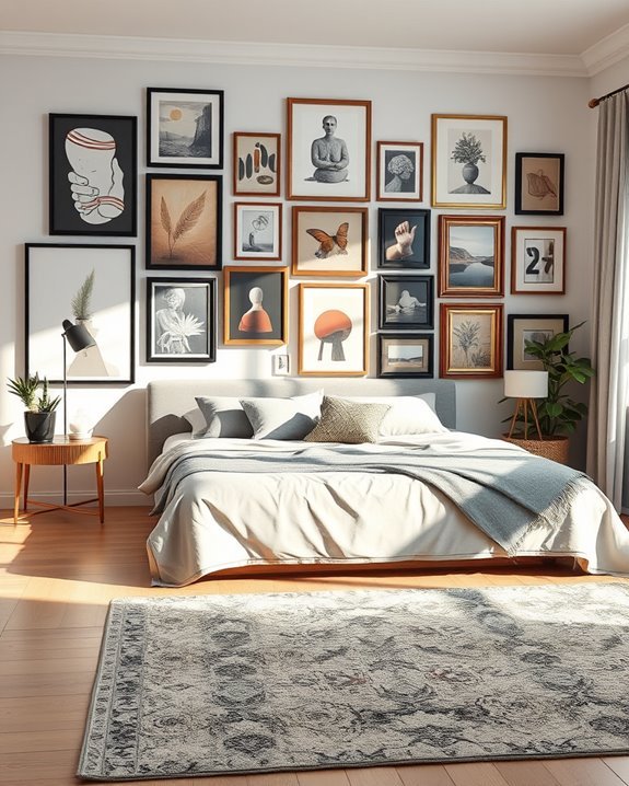 eclectic gallery wall display