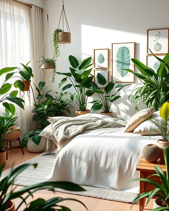 eclectic indoor plant arrangements