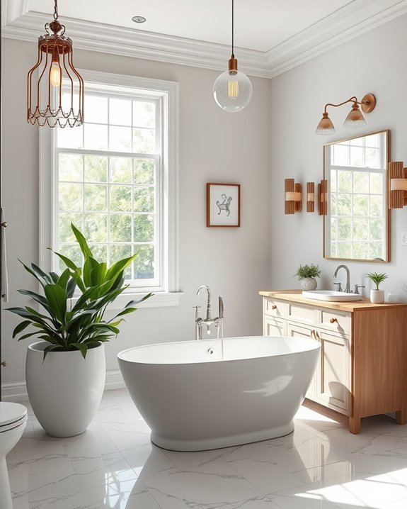eclectic lighting enhances ambiance