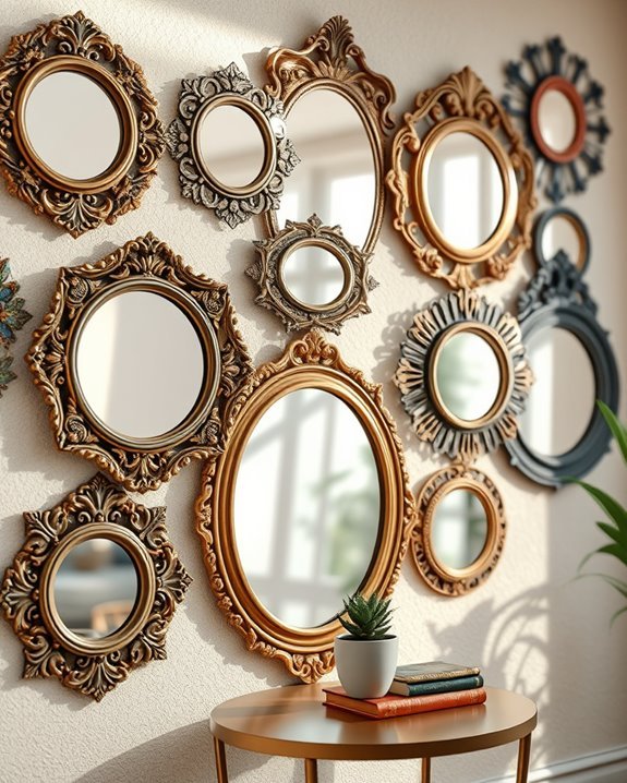 eclectic mirrors enhance decor