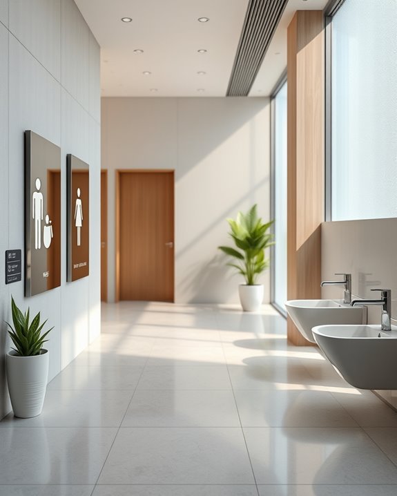 effective bathroom navigation signage