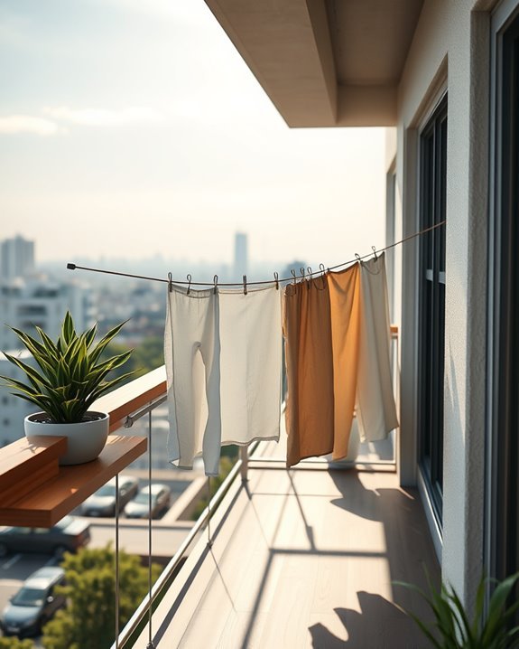 efficient balcony clothes drying