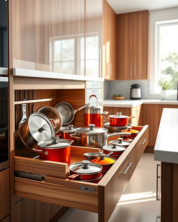 efficient kitchen pot organization