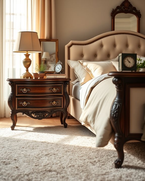 elegant antique nightstands enhance decor
