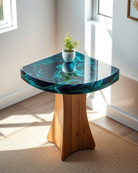 elegant artistic resin table